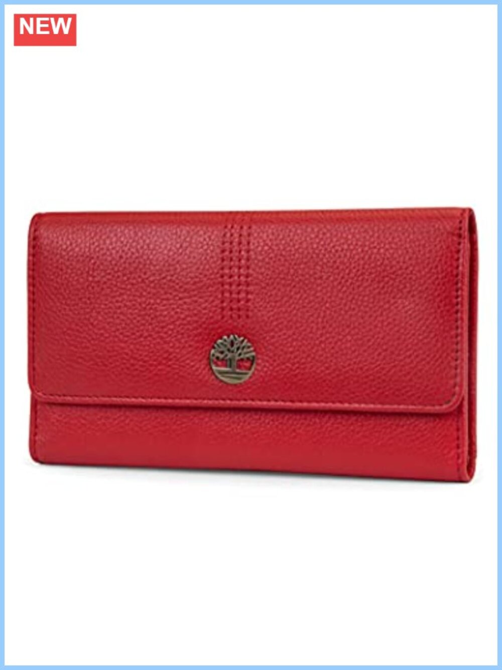 Leather RFID Flap Wallet Clutch Organizer with Snap Closure